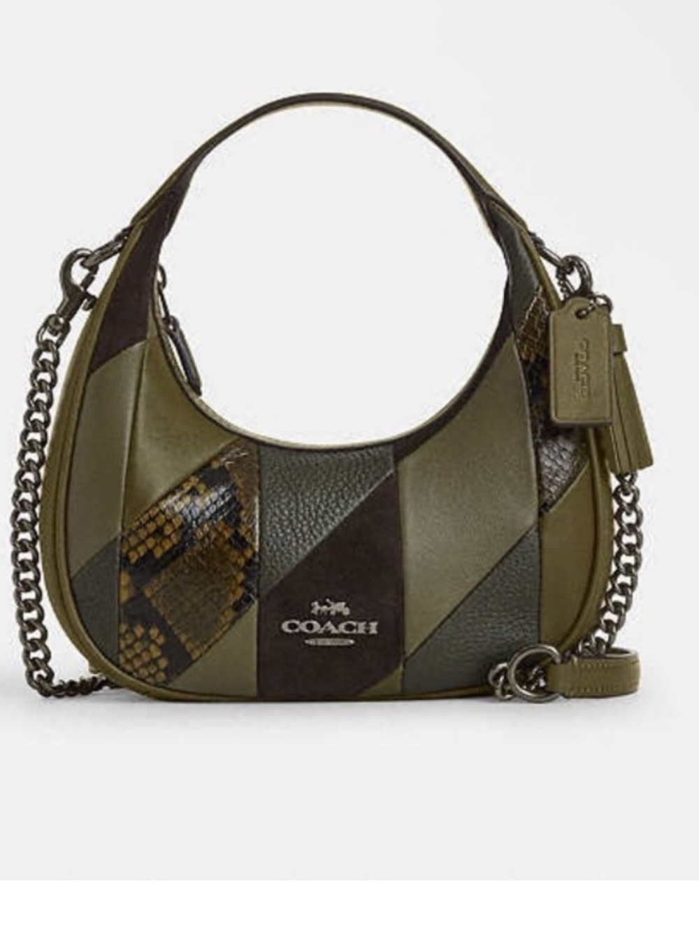 Coach Carmen Mini Crossbody Bag in Olive and Gunmetal - Picture 5 of 6